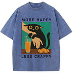 Cat Hugging Person Washed T-Shirt