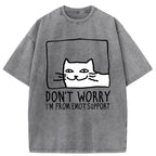 Unisex Emotional Support Cat Washed T-Shirt