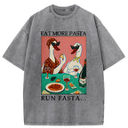 Unisex Eat More Pizza Washed T-Shirt