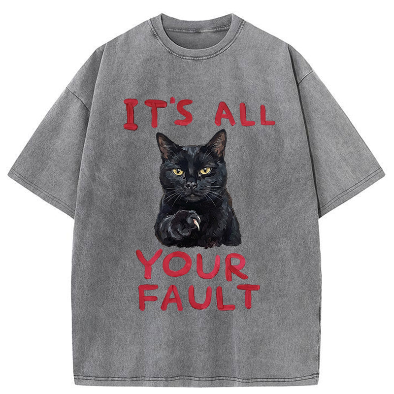 Unisex Cat's Accusation Washed T-Shirt