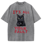Unisex Cat's Accusation Washed T-Shirt
