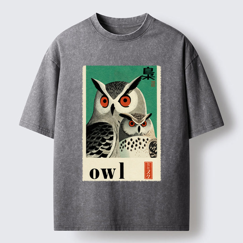 Unisex Eagle Owls Washed T-Shirt