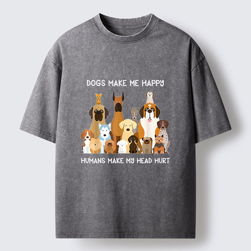 Unisex I Like Dogs Washed T-Shirt