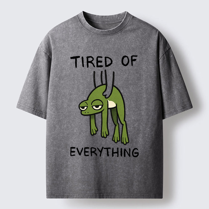 Unisex Tired Of Everything Frog Washed T-Shirt