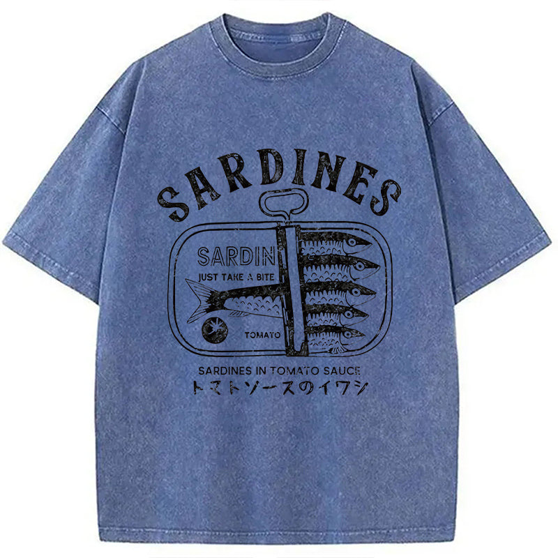 Delicious Canned Sardine Washed T-Shirt