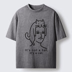 Unisex Not Hat It’s A Cat Washed T-Shirt