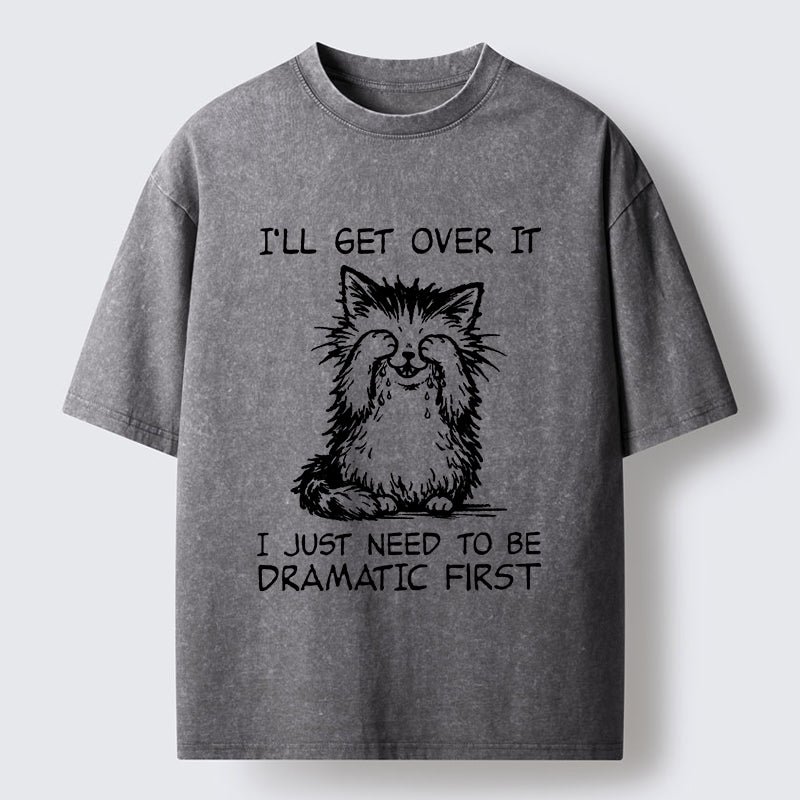 Dramatic First Cat Washed T-Shirt