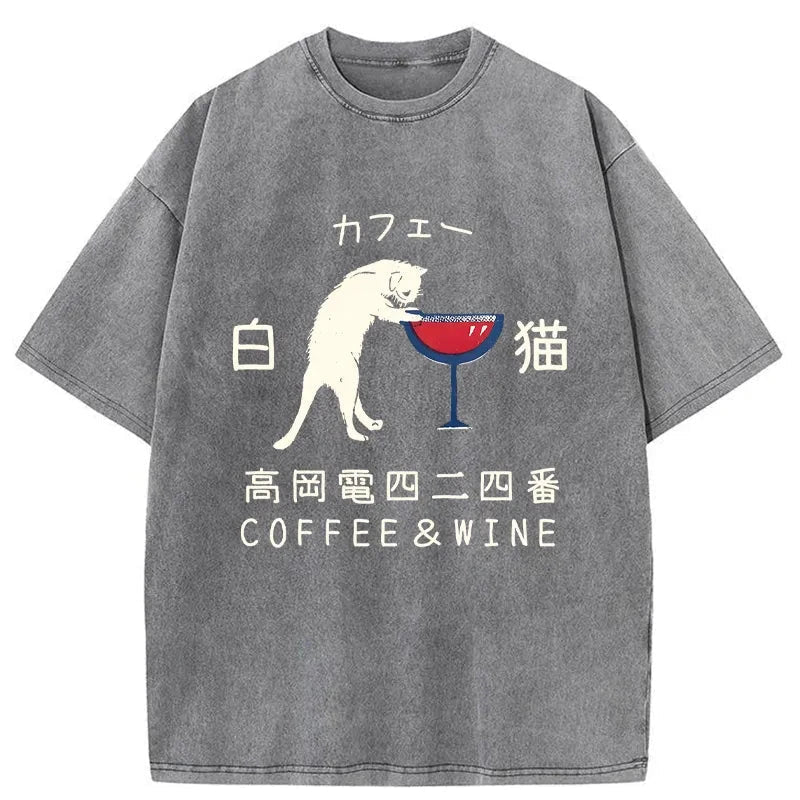 White Cat Japanese Washed T-Shirt