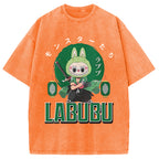 Samurai-Themed Labubu Washed T-Shirt