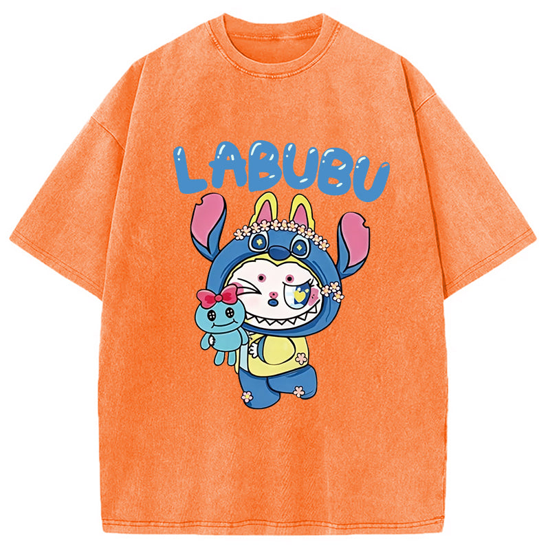 Labubu Cute Bunny Washed T-Shirt