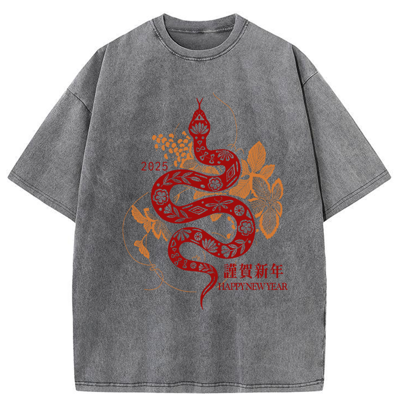Welcome The Year Of The Snake Washed T-Shirt