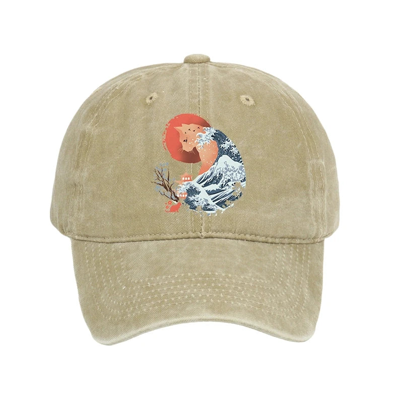 Spirit Cat Wave Japan Washed Cap