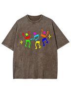 Unisex Dance Till Collapse Printed Washed Tee