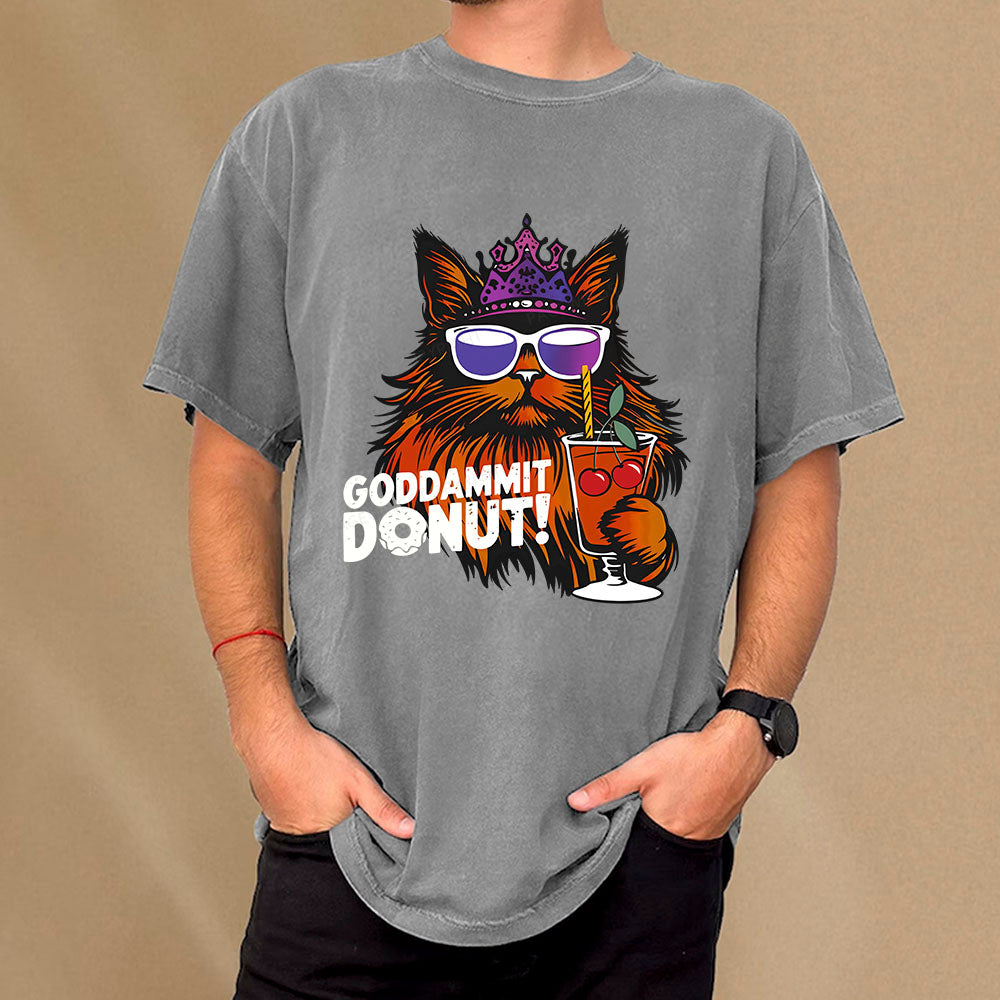 Goddammit Donut Unisex Washed T-shirt