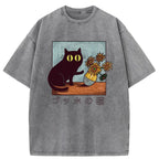Van Gogh's Cat Washed T-Shirt