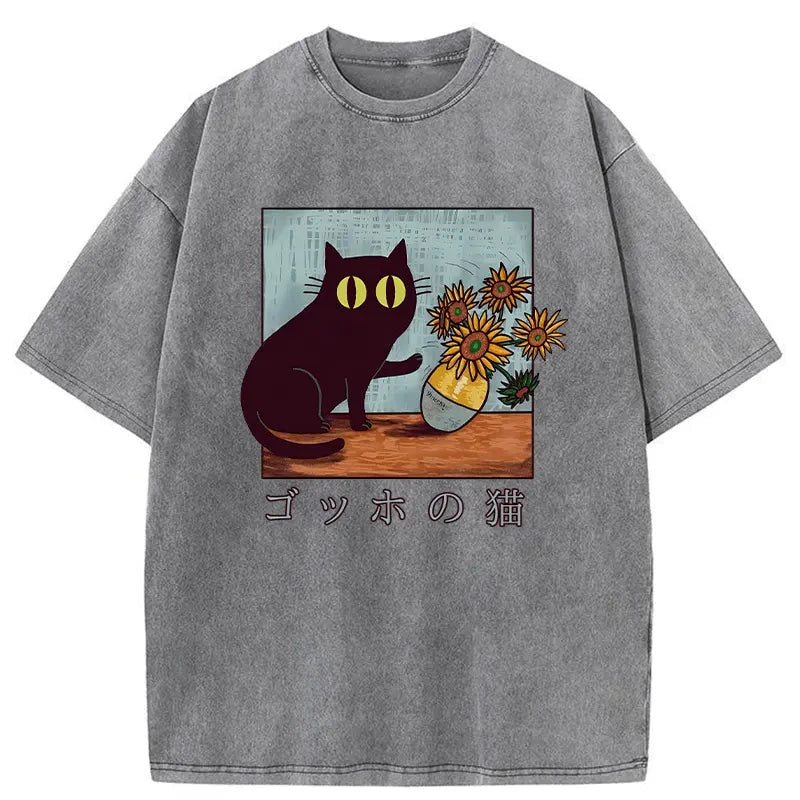 Van Gogh's Cat Washed T-Shirt