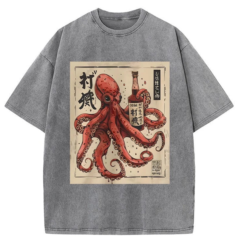 Osaka Saké Octopus Washed T-Shirt