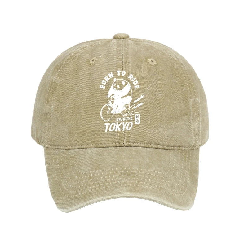 Pandas Ride Bicycles Washed Cap