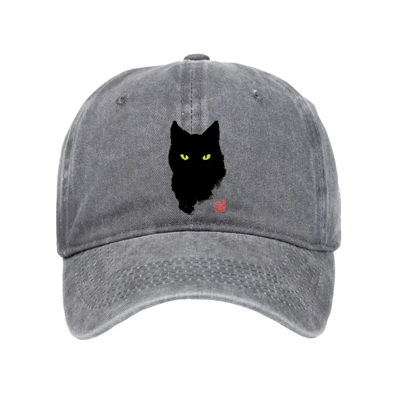 Cat Sharp Gaze Washed Cap