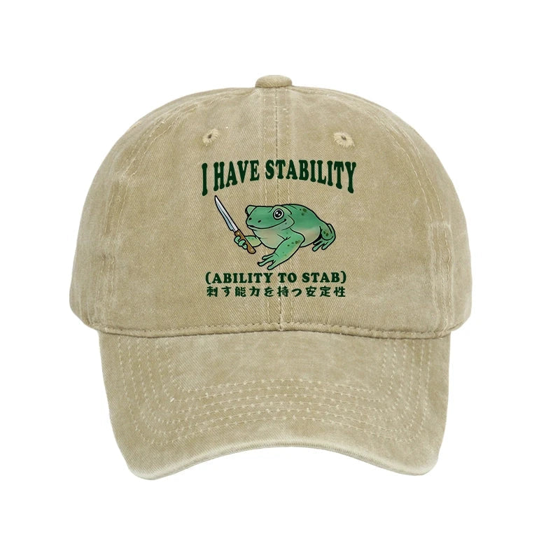 Mentally Stable Assassin Frog Washed Cap