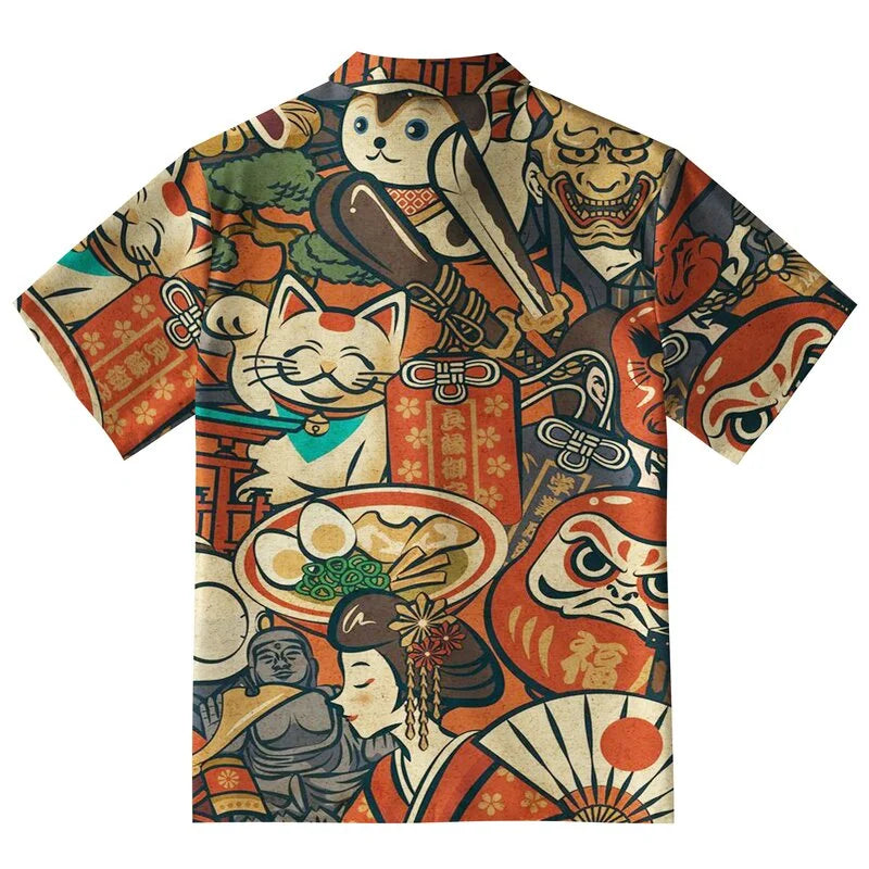 Japanese Traditional Elements Aloha Hawaiian Shirt