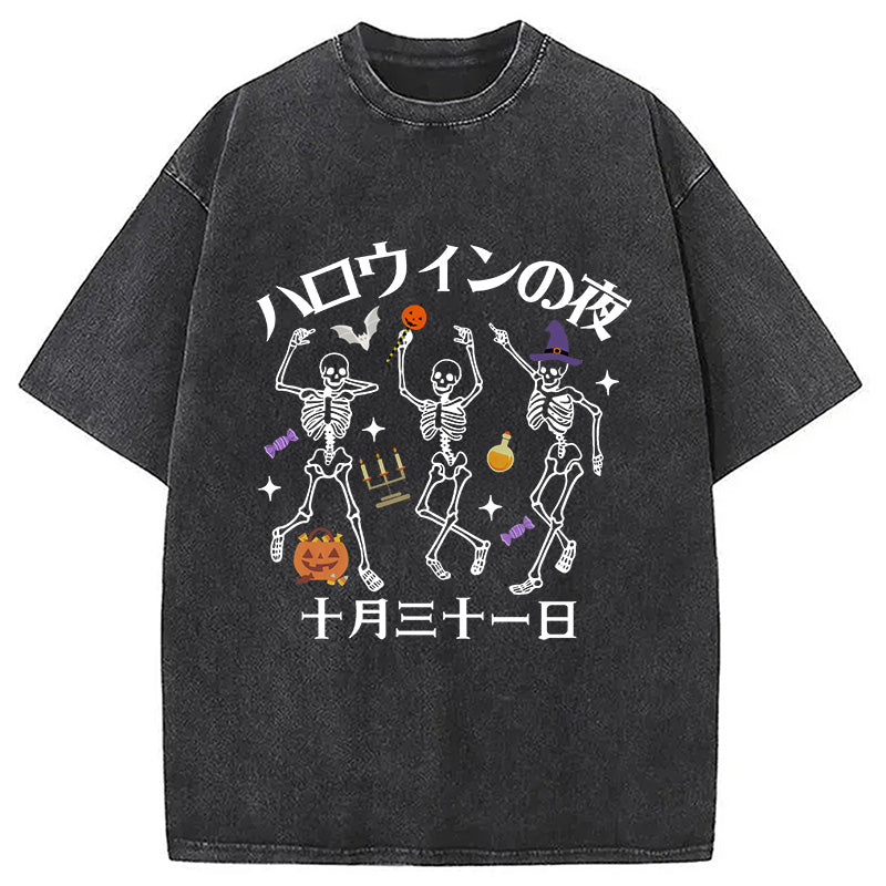 Happy Halloween Japanese Washed T-Shirt