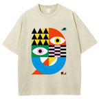 Unisex Bauhaus Art Eye Printed Washed Tee