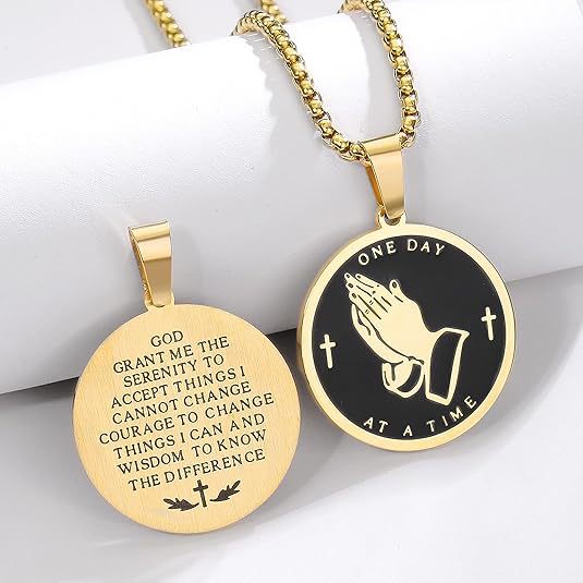 Praying Hands Stainless Steel Necklace