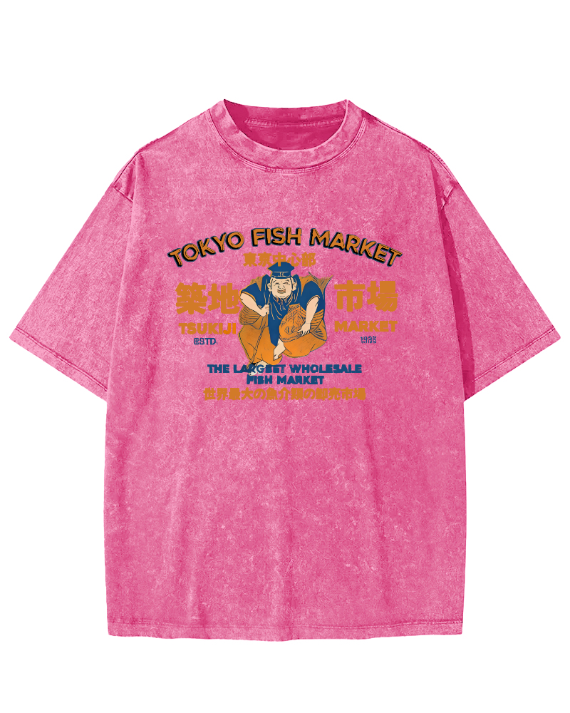 Tokyo Tsukiji Market Vintage Washed T-shirt