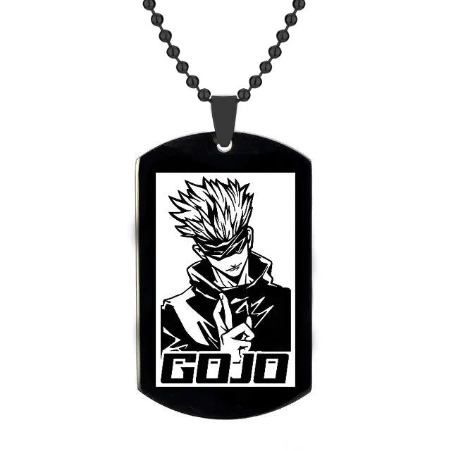 Animation Peripheral Accessories Spell Return Necklace Gojo Satoru Cartoon Character Image Stainless Steel Laser Engraving Pendant