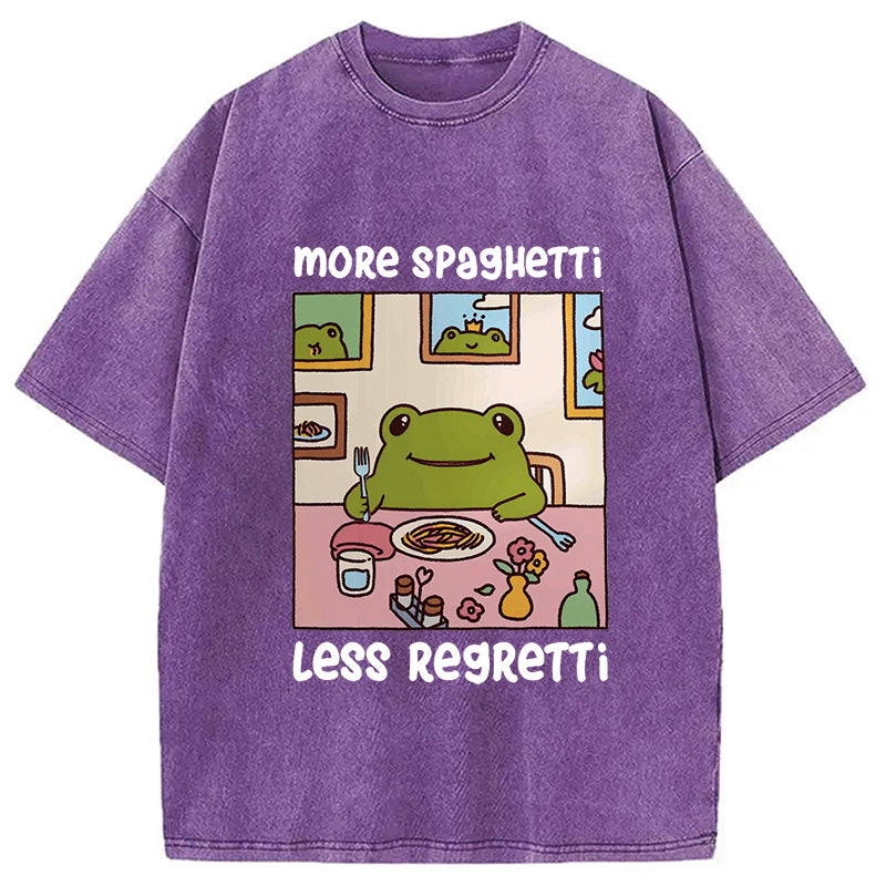 More Spaghetti Less Regretti Frog Washed T-Shirt