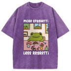 More Spaghetti Less Regretti Frog Washed T-Shirt