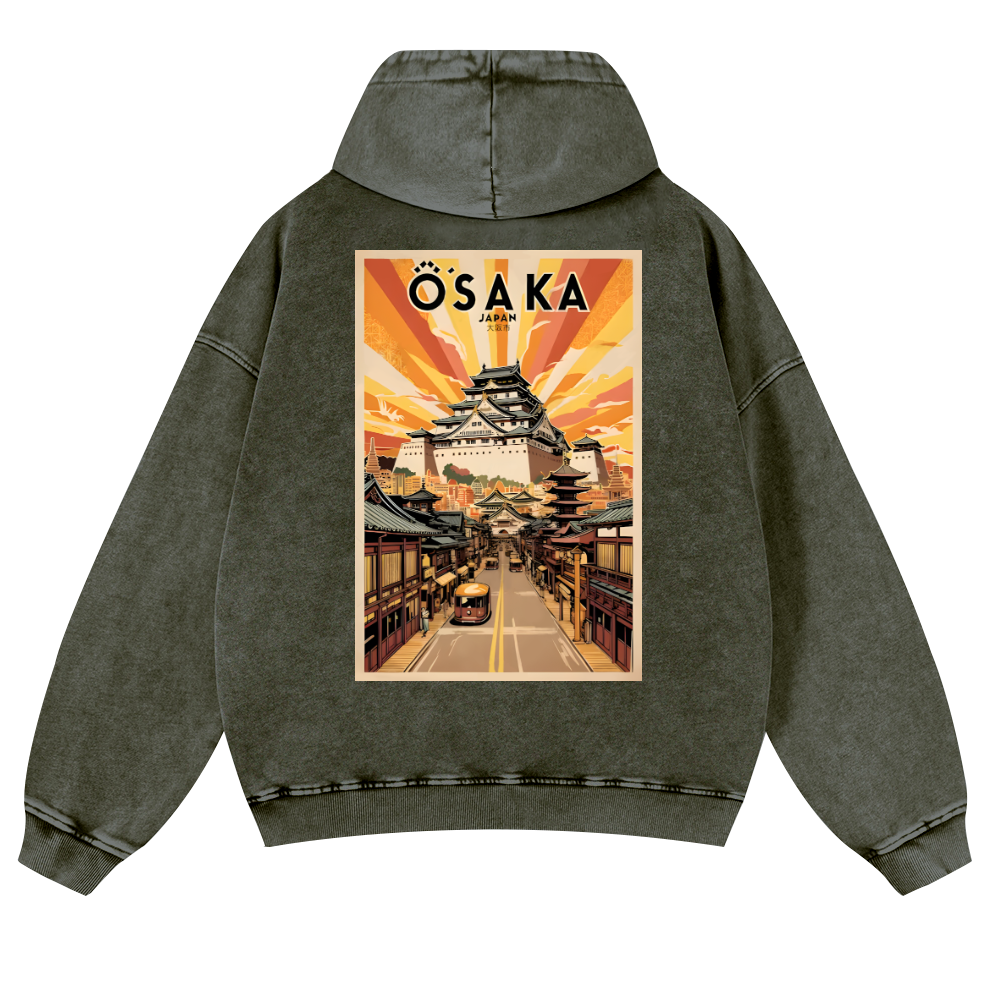 Osaka Vintage Washed Cotton Back Art Hoodie