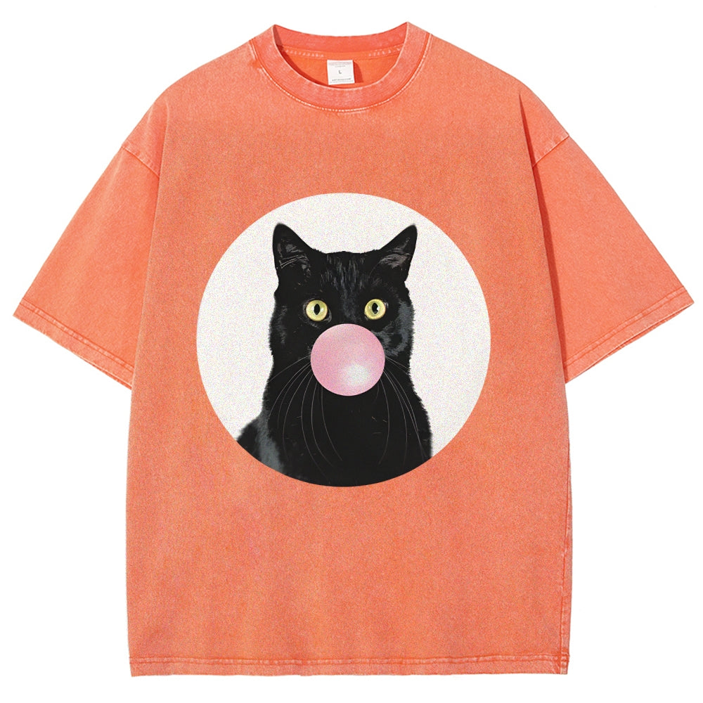 Bubble Cat Washed T-Shirt