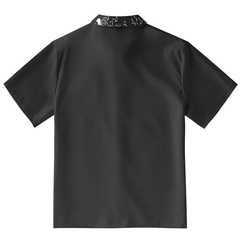 Monochrome Wave Button-up Shirt
