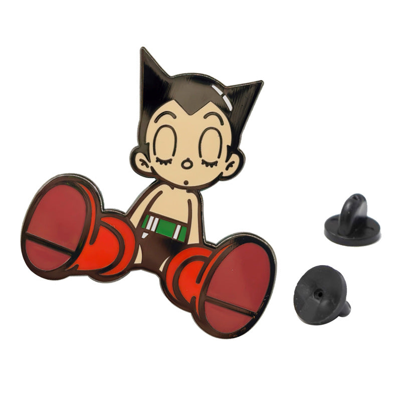 Astro Boy Metal Pin – Japanese Anime Character Brooch for Backpack & Bag Decoration