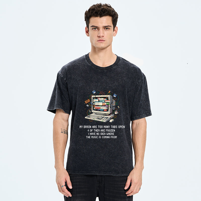 Unisex My Brain Has Crashed Washed T-Shirt