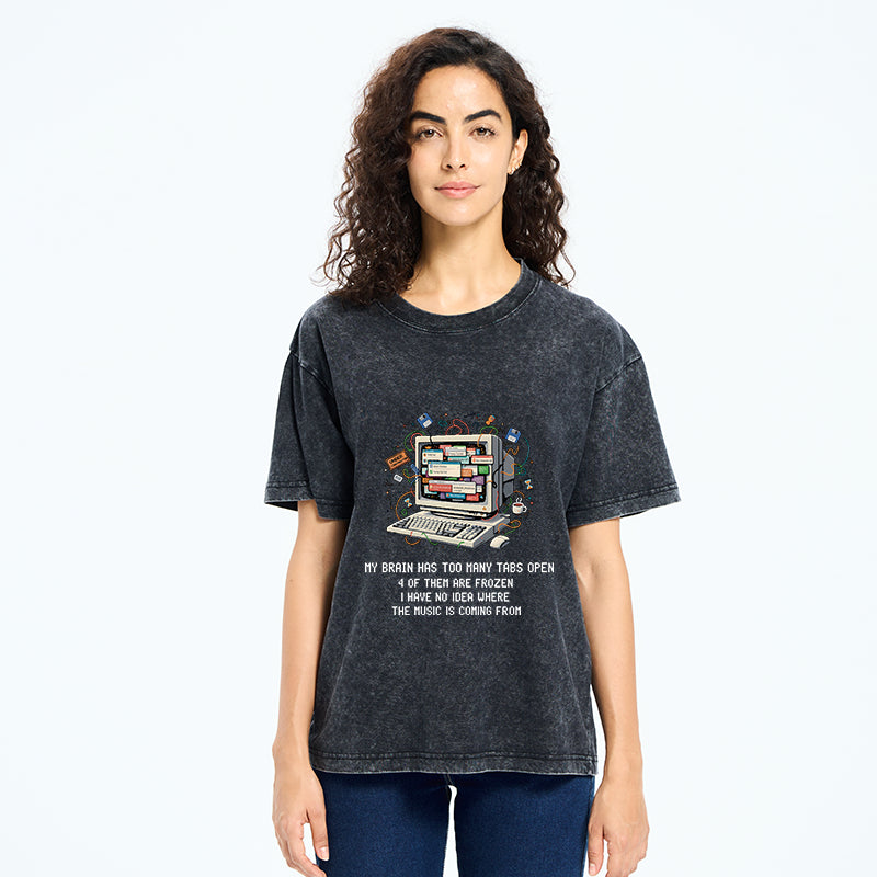 Unisex My Brain Has Crashed Washed T-Shirt