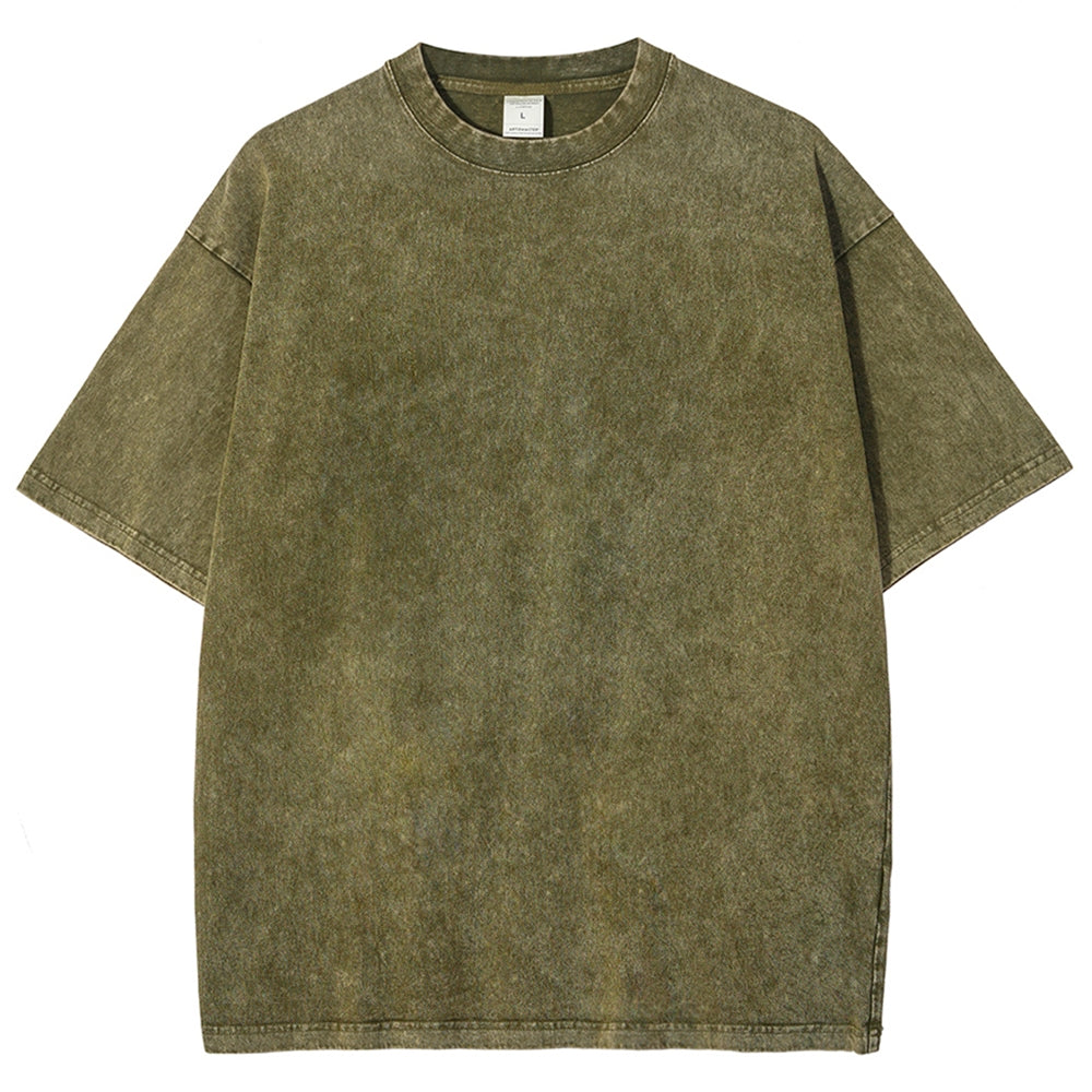 Fish And Fish Bone Washed Vintage Short Sleeves T-Shirt