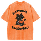 Cat Tasting Coffee Washed T-Shirt