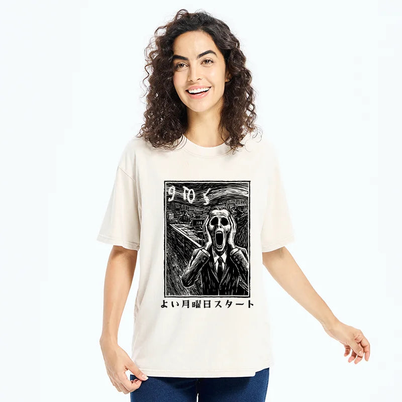 Office Worker The Scream Washed T-Shirt