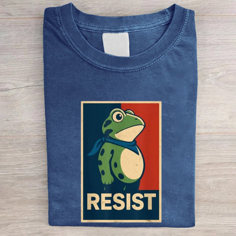 Portland Frog Vintage Washed T-shirt  Art Print T-Shirt
