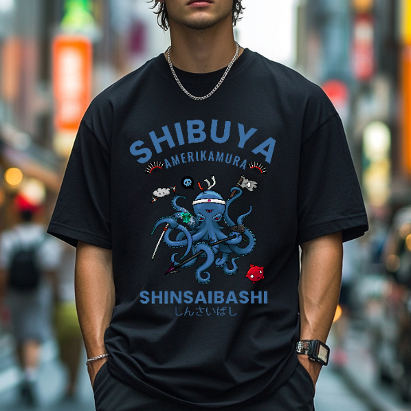 Shibuya Octopus Japanese Style Classic Tee