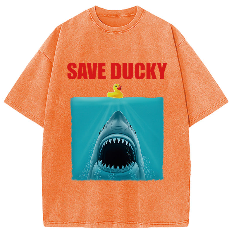 Save Ducky Parody Meme Washed T-Shirt