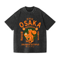 Osaka Dotonbori Drunken Octopus Vintage Wash Japanese Design T-Shirt