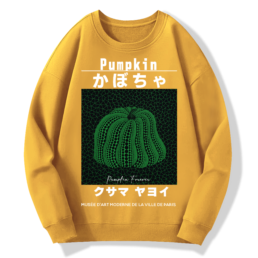 Japanese Green Punpkin Geek Cotton Sweatshirt