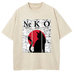 Vintage Cat Silhouette Washed T-Shirt