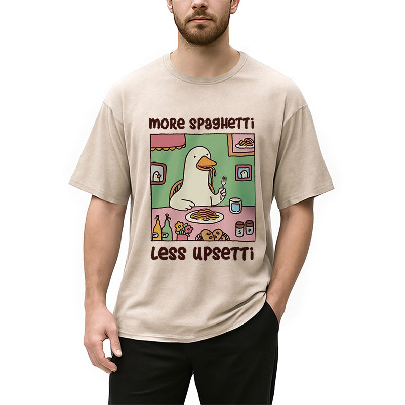 Duck Eating Spaghetti Washed T-Shirt