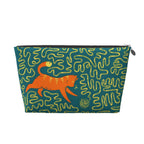 Cat Playing Yarn Lines Printed Makeup Bag