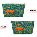 Cat Playing Yarn Lines Printed Makeup Bag